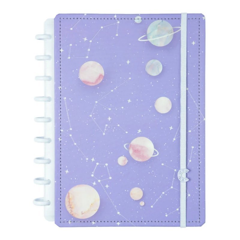 CAD PURPLE GALAXY MEDIO CADERNO INTELIGENTE Ellos Papelaria