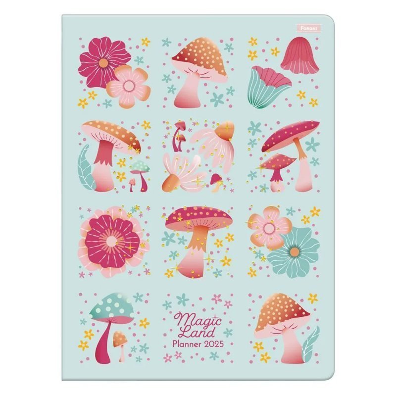 PLANNER GRAMPEADO MAGIC LAND 178X254 FORONI Ellos Papelaria