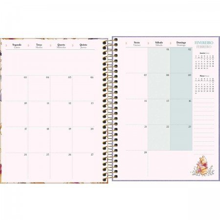 AGENDA ESPIRAL PLANNER POOH M7 TILIBRA Ellos Papelaria