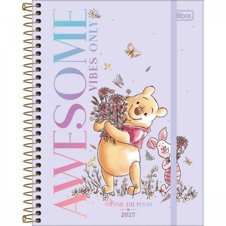 AGENDA ESPIRAL PLANNER POOH M7 TILIBRA Ellos Papelaria