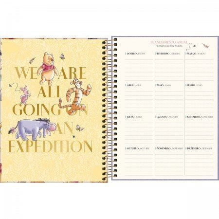 AGENDA ESPIRAL PLANNER POOH M7 TILIBRA Ellos Papelaria