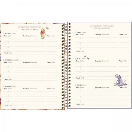 AGENDA ESPIRAL PLANNER POOH M7 TILIBRA Ellos Papelaria