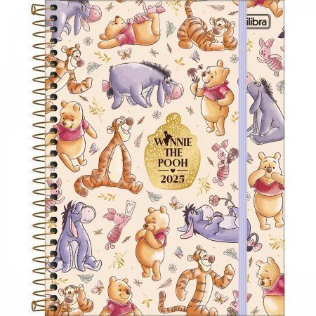 AGENDA ESPIRAL PLANNER POOH M7 TILIBRA Ellos Papelaria