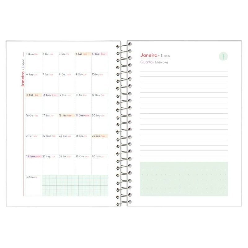 AGENDA ESPIRAAL COSMOS 130X188 FORONI Ellos Papelaria