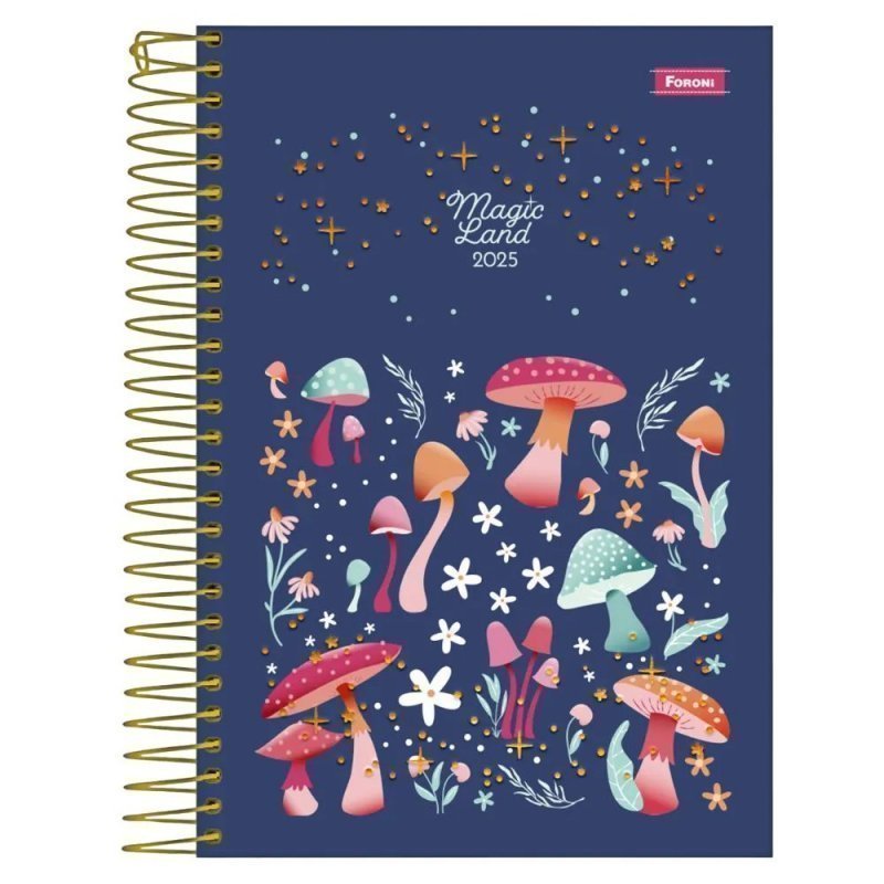 AGENDA ESPIRAL MAGIC LAND 130X188 FORONI Ellos Papelaria