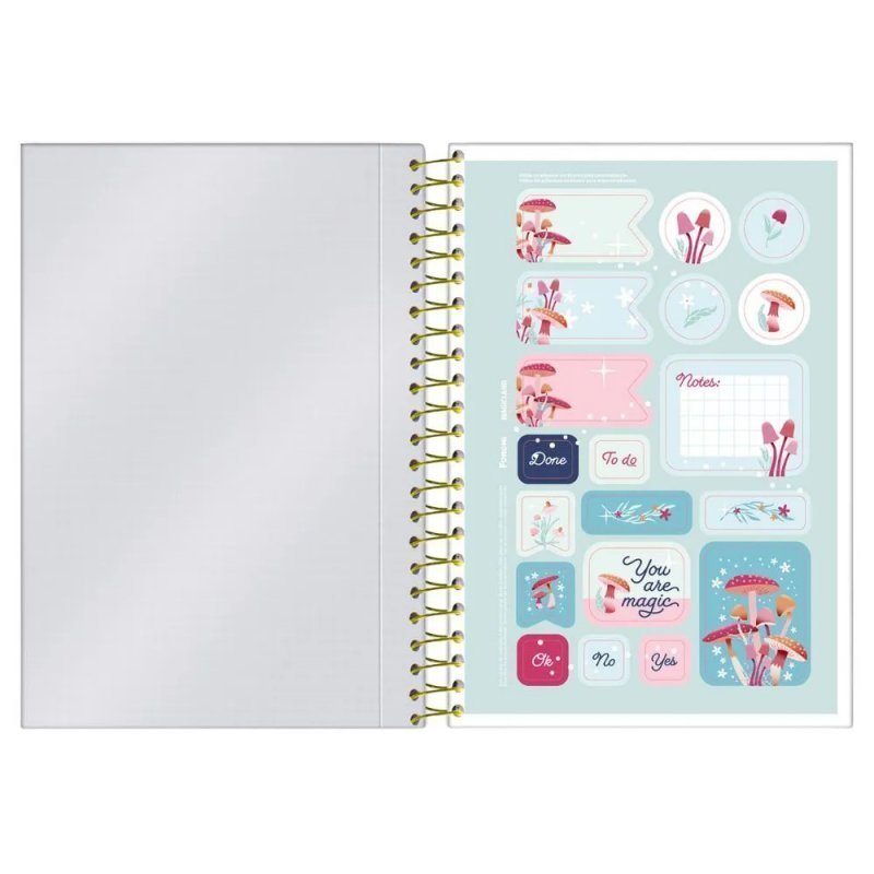 AGENDA ESPIRAL MAGIC LAND 130X188 FORONI Ellos Papelaria