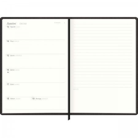 AGENDA COSTURADA PLANNER CAMBRIDGE PRETO M6 TILIBRA Ellos Papelaria