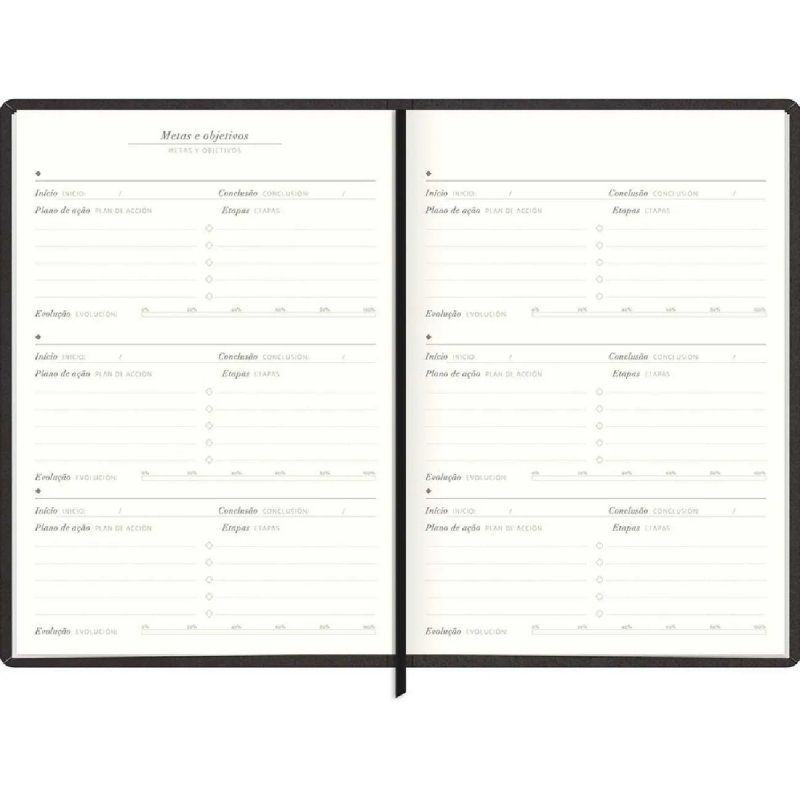 AGENDA COSTURADA PLANNER CAMBRIDGE PRETO M6 TILIBRA Ellos Papelaria