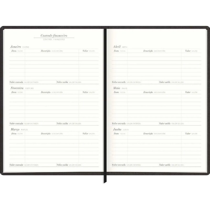 AGENDA COSTURADA PLANNER CAMBRIDGE PRETO M6 TILIBRA Ellos Papelaria