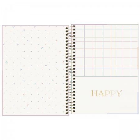 AGENDA ESPIRAL PLANNER HAPPY CORES M7 TILIBRA Ellos Papelaria