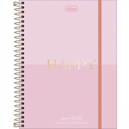 AGENDA ESPIRAL PLANNER HAPPY CORES M7 TILIBRA Ellos Papelaria