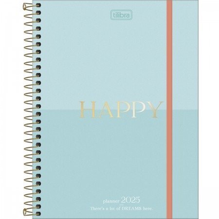 AGENDA ESPIRAL PLANNER HAPPY CORES M7 TILIBRA Ellos Papelaria