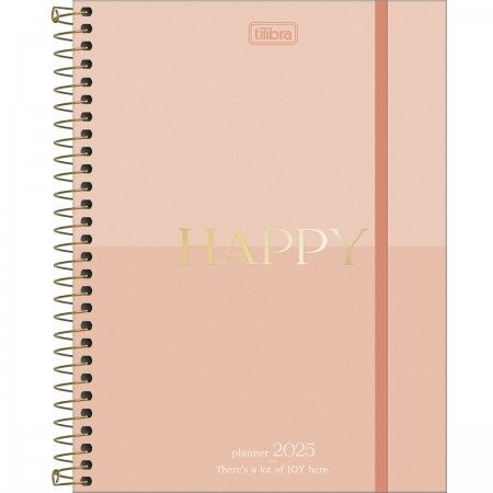 AGENDA ESPIRAL PLANNER HAPPY CORES M7 TILIBRA Ellos Papelaria