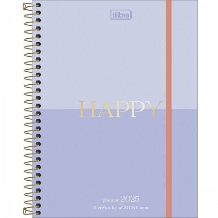 AGENDA ESPIRAL PLANNER HAPPY CORES M7 TILIBRA Ellos Papelaria