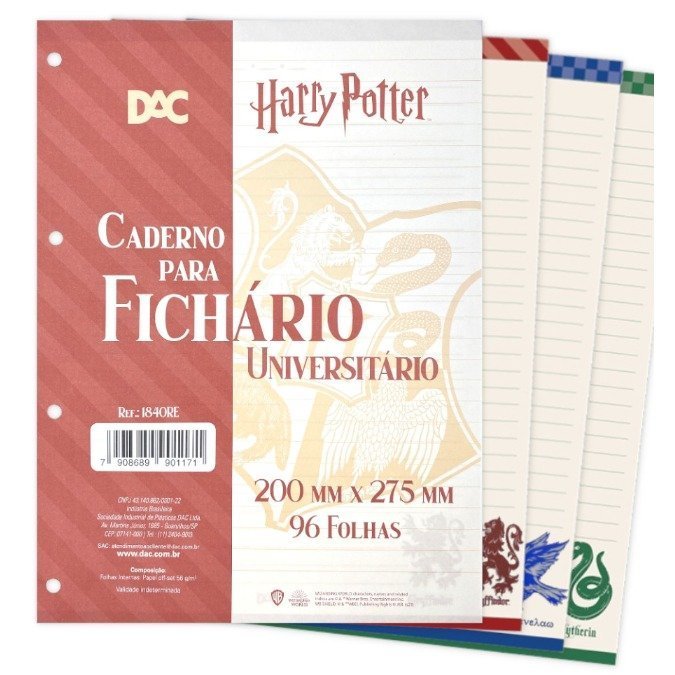 REFIL P/FICHARIO UNIV HARRY POTTER DAC Ellos Papelaria