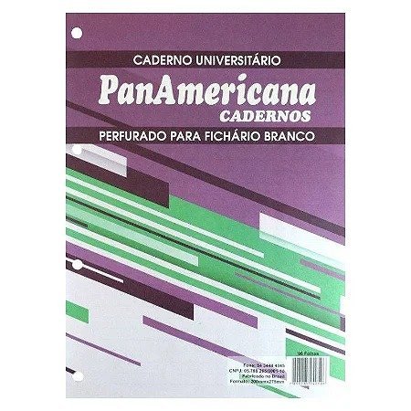 BLOCO FICHARIO BRANCO 96 FLS PANAMERICANA Ellos Papelaria