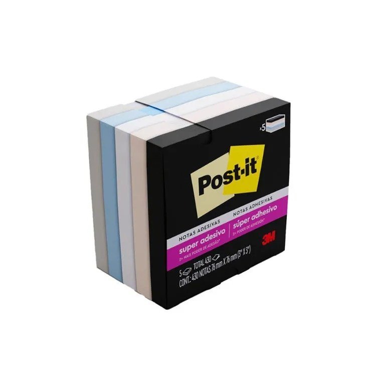 ANOTE COLE 76X76 SUPER 5COR 430F SERENIDADE POST-IT Ellos Papelaria