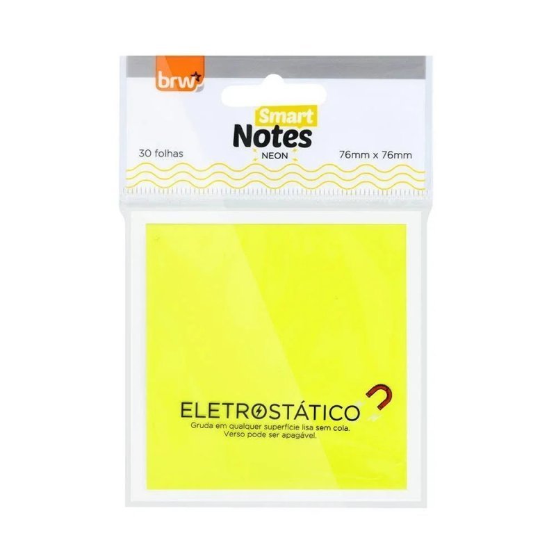 ANOTE COLE ELETROSTATICO NEON 76X76MM BRW Ellos Papelaria