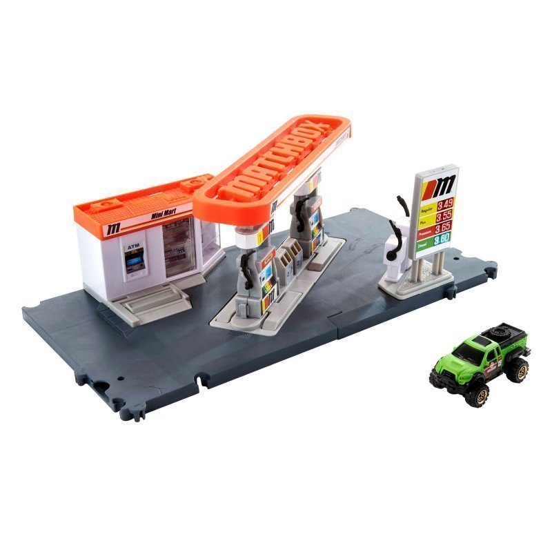 MATCHBOX PLAYSET POSTO DE GASOLINA HOTWHEELS Ellos Papelaria