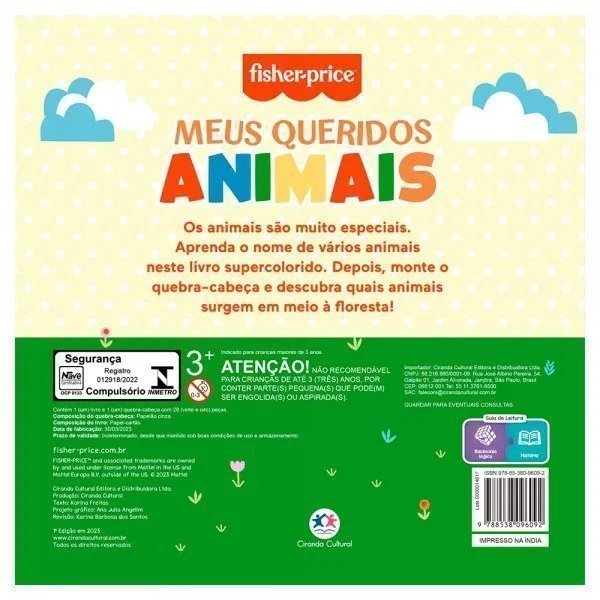 LIVRO QUEBRA CABECA 28PCS MEUS QUERIDOS ANIMAIS FP Ellos Papelaria