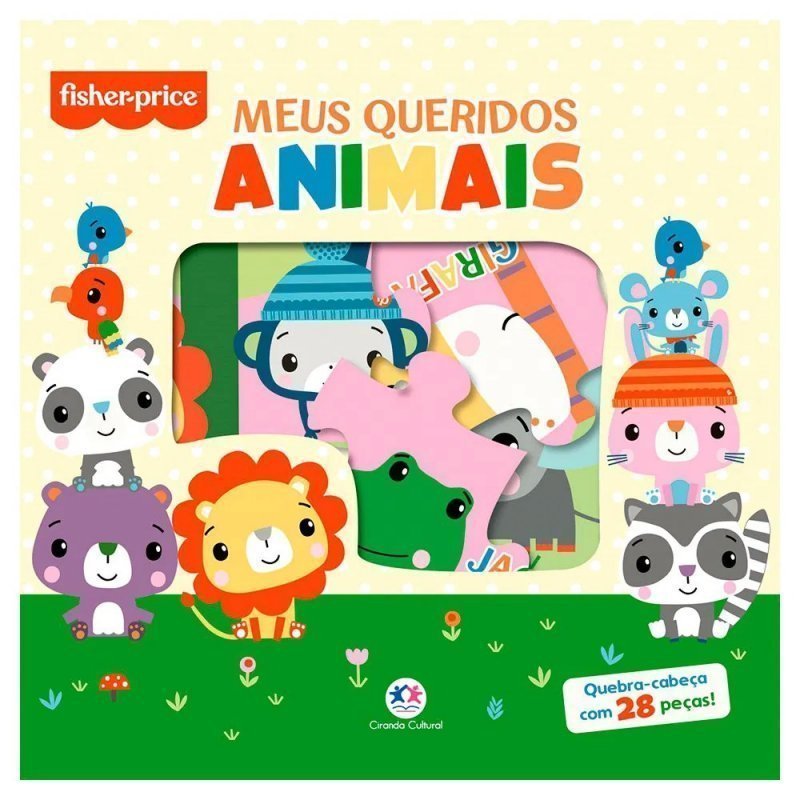 LIVRO QUEBRA CABECA 28PCS MEUS QUERIDOS ANIMAIS FP Ellos Papelaria