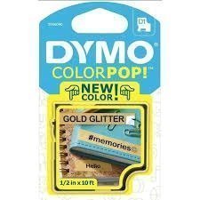 FITA POLIESTER D1 PARA ROTILADORA DYMO GOLD GLITTER 12MMX3M PT Ellos Papelaria