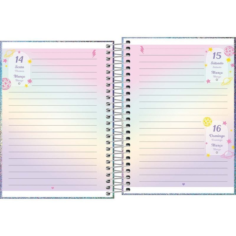 AGENDA ESPIRAL GLOW M4 TILIBRA Ellos Papelaria