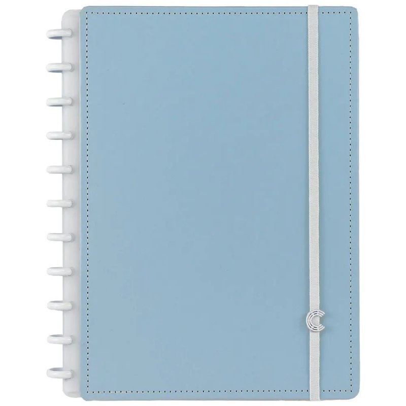 CADERNO INTELIGENTE AZUL PASTEL GRANDE  Ellos Papelaria