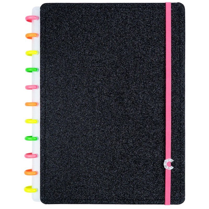 CADERNO INTELIGENTE LETS GLITTER NEON BL GRANDE  Ellos Papelaria