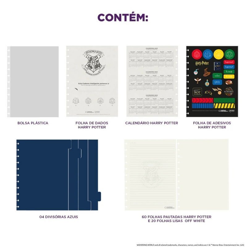 CADERNO INTELIGENTE BY HARRY POTTER AZUL A5  Ellos Papelaria