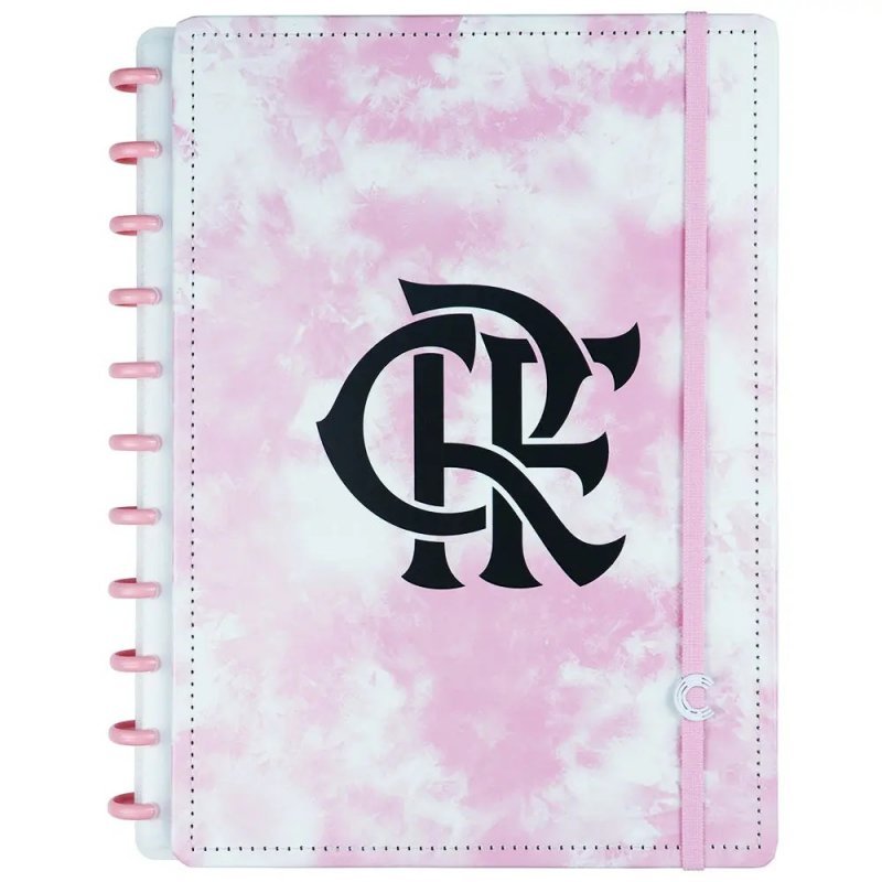 CADERNO INTELIGENTE FLAMENGO MENGO ROSA GRANDE  Ellos Papelaria