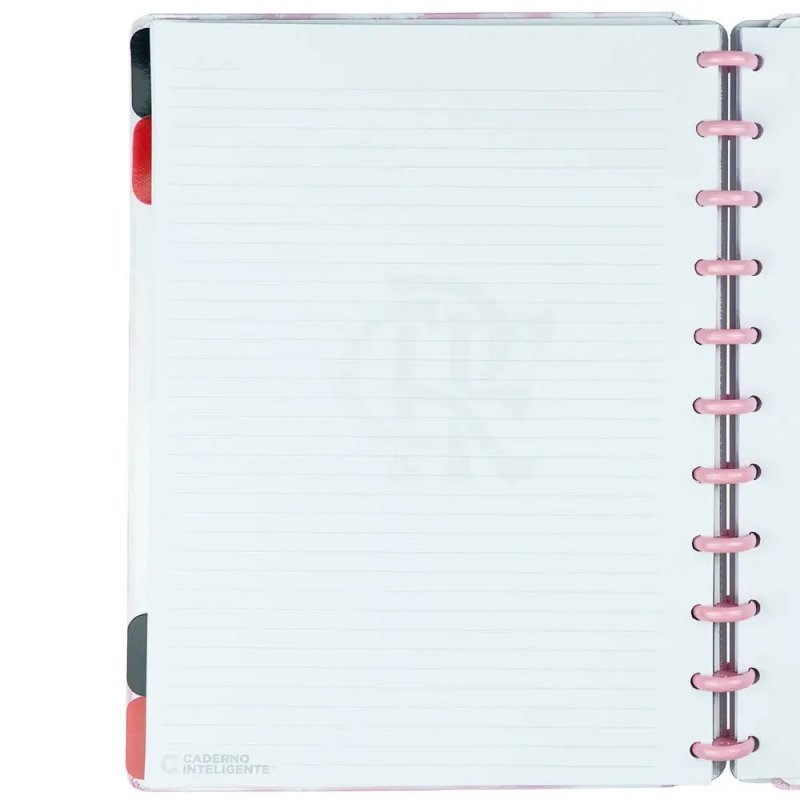 CADERNO INTELIGENTE FLAMENGO MENGO ROSA GRANDE  Ellos Papelaria