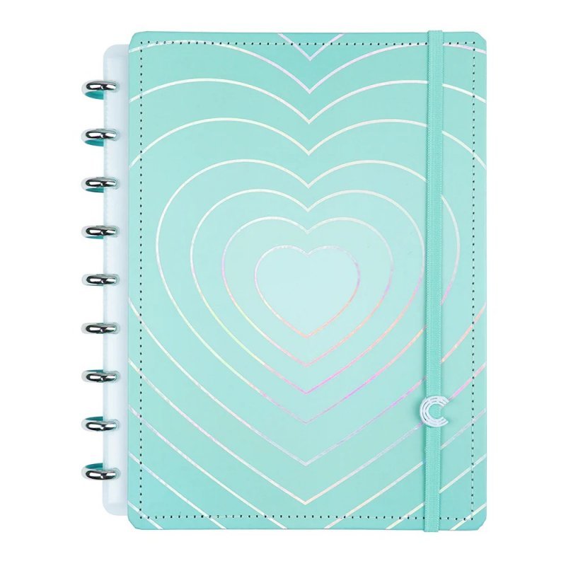 CADERNO INTELIGENTE TURQUOISE LOVE GRANDE  Ellos Papelaria