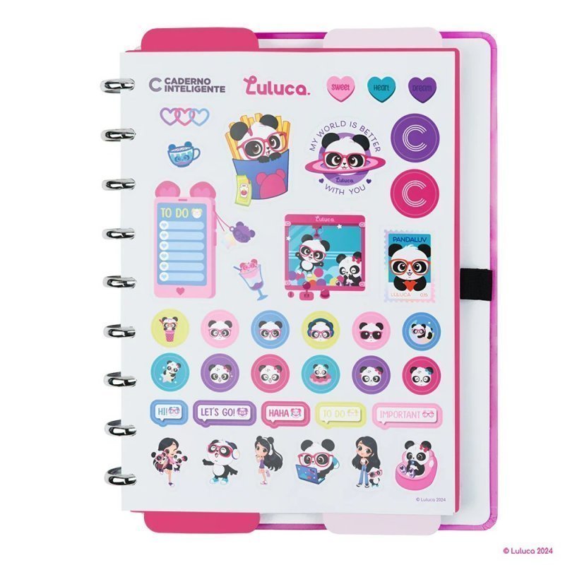 CADERNO INTELIGENTE PANDALU GLOW BY LUL GRANDE  Ellos Papelaria