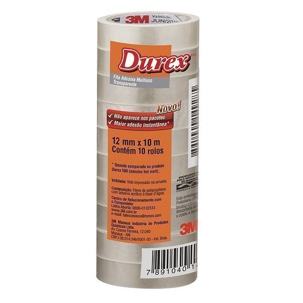 FITA 12X30 TRANSPARENTE REF. RB14197 DUREX 3M Ellos Papelaria